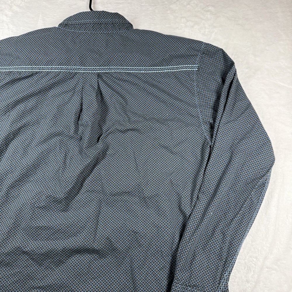 Cowboy Hardware Shirt Mens 2XL Graphic Blue Geometric Long‎ Sleeve Western - Picture 10 of 14
